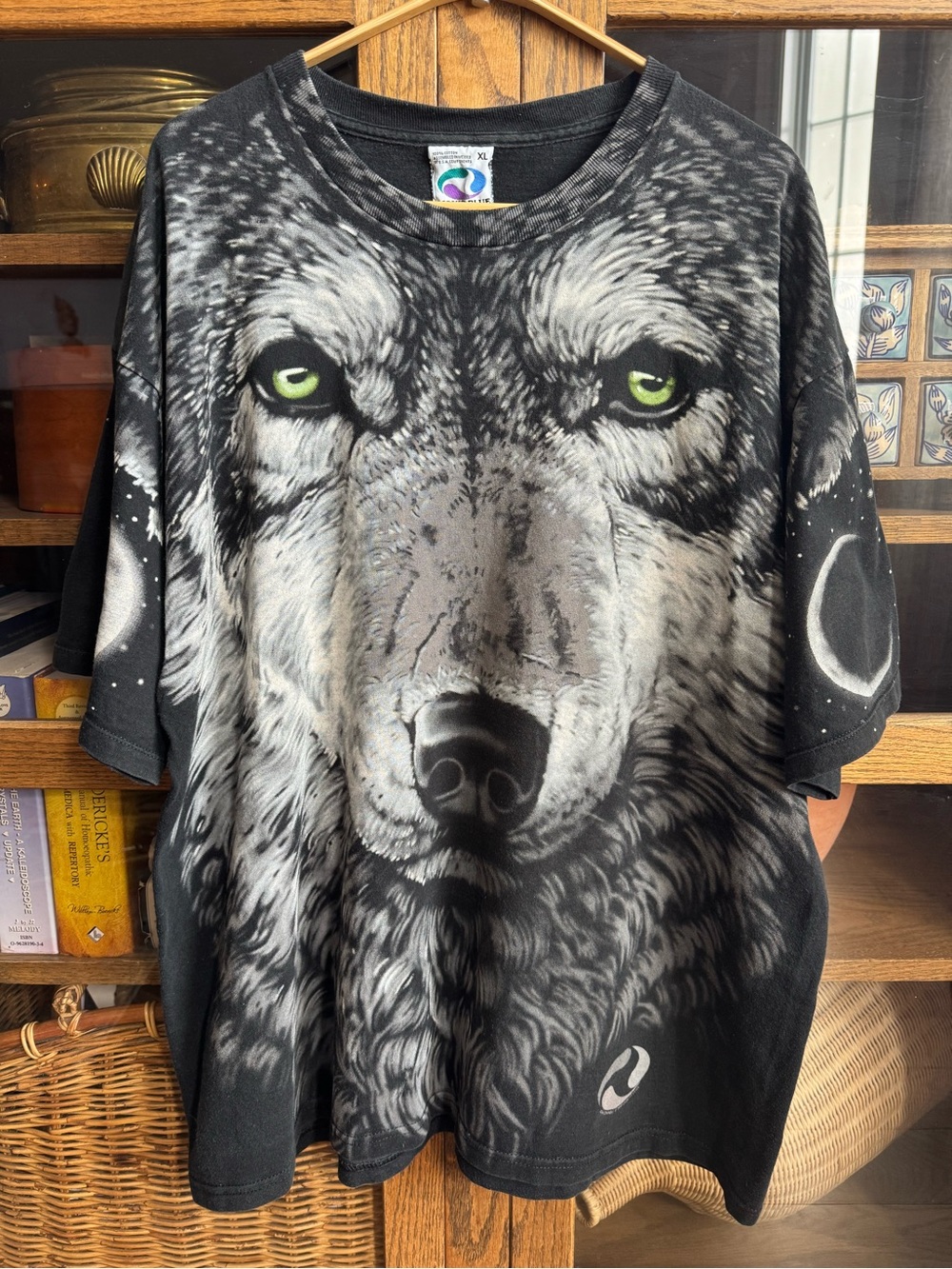 Vtg Liquid Blue Wolf Aop Men’s TShirt